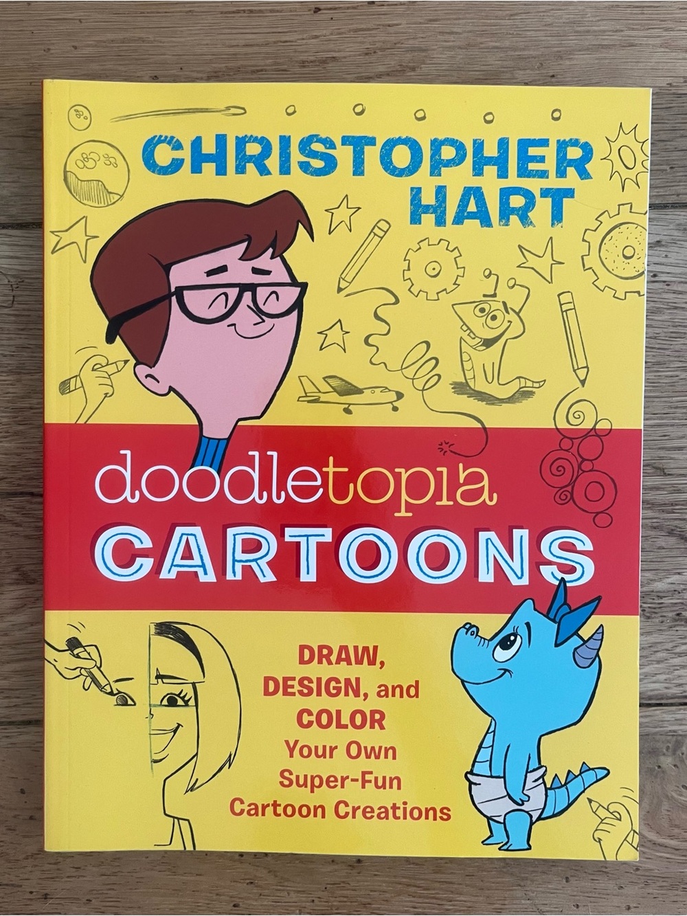 Doodletopia Cartoons by Christopher Hart - Yellow & Red Cover